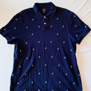 Men’s J Crew Nautical Anchor Polo Shirt